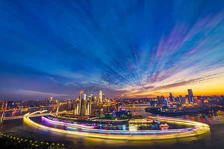 重庆风景重庆朝天门夕阳背景