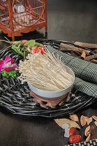 火锅食材金针菇背景图片