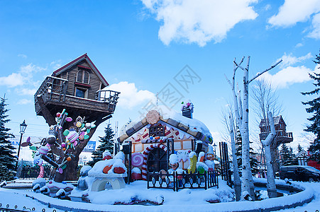 戏雪乐园日本小樽白色恋人生产基地小木屋背景