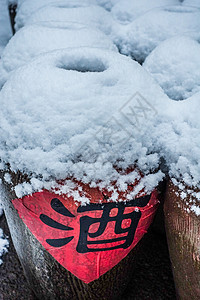 大雪中的酒坛子图片