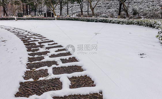 雪中浙江海宁盐官古城景区图片