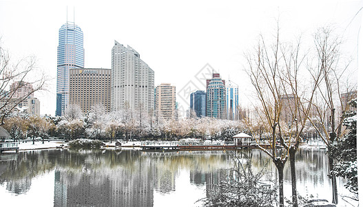 雪中小亭背景图片