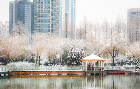 雪中小亭背景图片