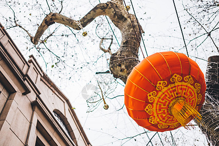春节中国年灯笼背景图片