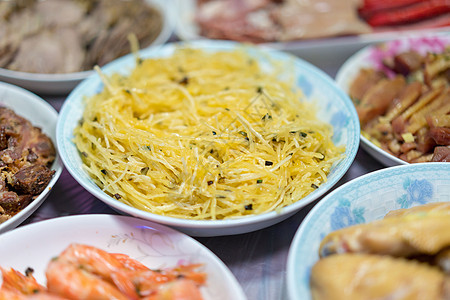 中式餐饮美食年夜饭背景图片