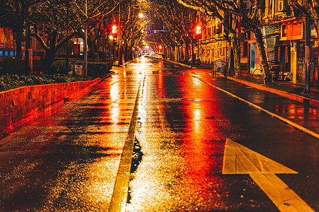 城市道路夜景高清图片