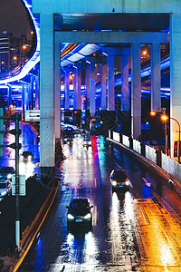 城市道路夜景高清图片