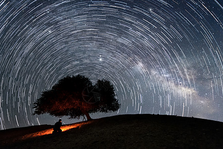 山峰星轨背景图片