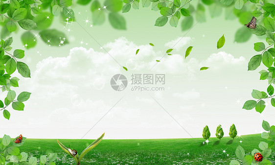 绿色清新春天背景图图片