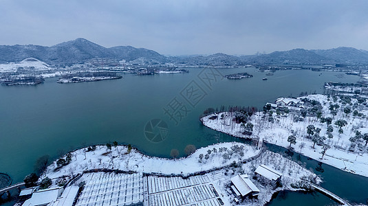 雪景湖湘湖雪景背景