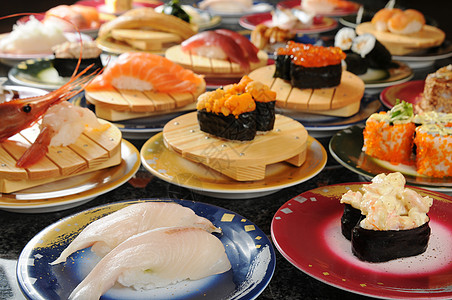 日本食物日本寿司拼盘背景