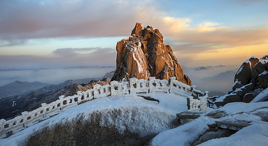 天柱晴雪天柱山雪景高清图片