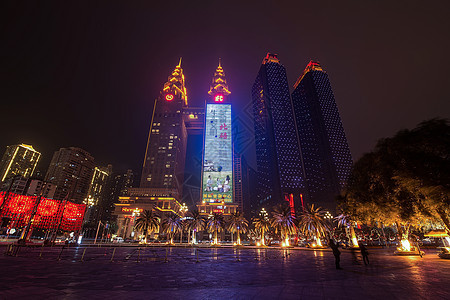重庆喜来登广场夜景背景图片
