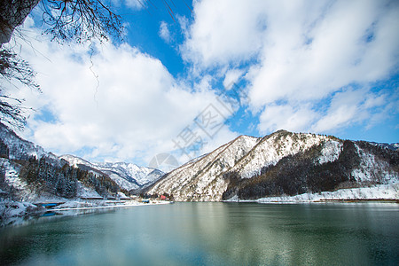 冬日风景天空雪日本高清图片