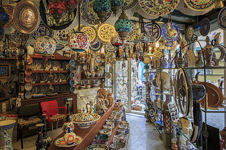 土耳其工艺品店铺背景图片