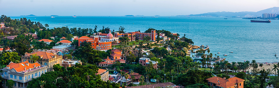 海景婚纱照福建厦门鼓浪屿背景