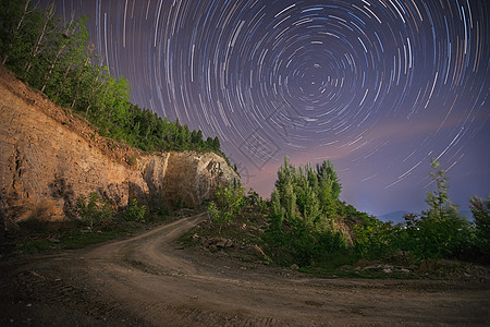 山腰星空自然美山腰高清图片