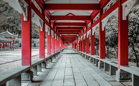 古风建筑中国古代红色建筑背景