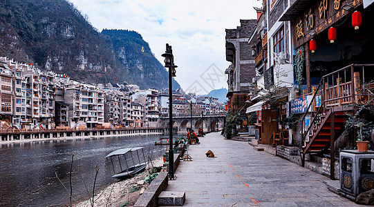 多彩建筑镇远古城背景