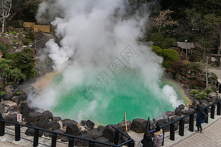 日本 温泉日本别府地狱温泉背景