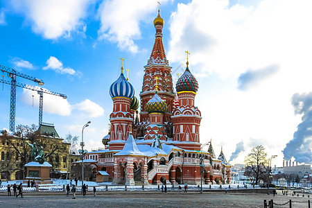 民族大融合莫斯科圣母大教堂背景