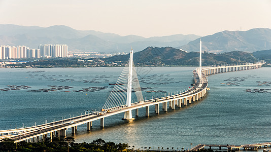 深圳湾大桥简约商务背景图高清图片