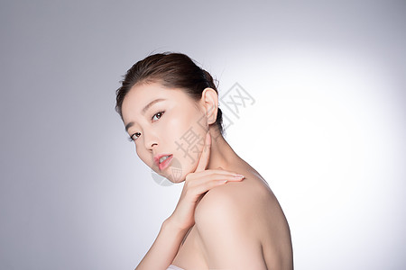38女王节年轻女性美肤妆容展示背景