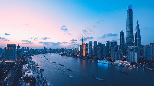 中国国际博览会上海外滩城市夜景背景