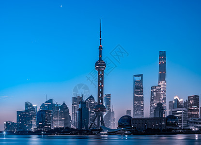 国际金融中心上海外滩城市夜景背景