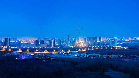 库尔勒城市夜景大厦高清图片素材