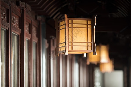 中式建筑和灯笼背景