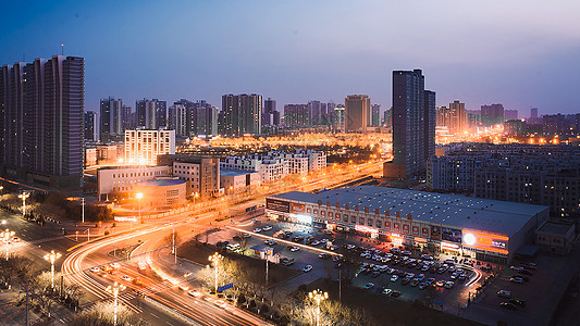 新疆库尔勒城市夜景高清图片