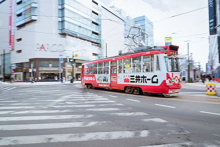 下雪马路北海道札幌市区背景