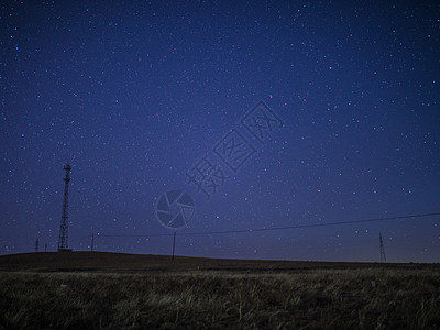 夜晚星空蓝色星空背景高清图片