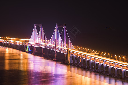 夜晚的车流现代城市大连背景