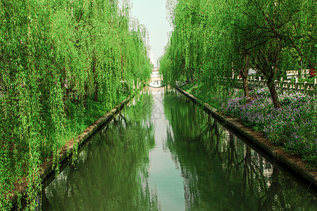 油画风景春意盎然背景