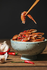中式下酒菜美味香辣螃蟹爪图片