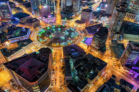 夜晚广场大连城市夜景背景