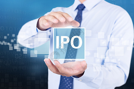 商家手触摸IPO背景图片