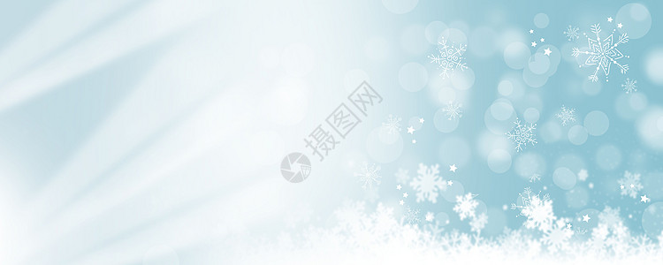 冬季小清新蓝色小清新雪花水背景设计图片