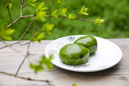 时令野菜清明节青团特写背景