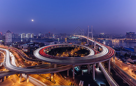 上海南浦大桥夜景背景图片