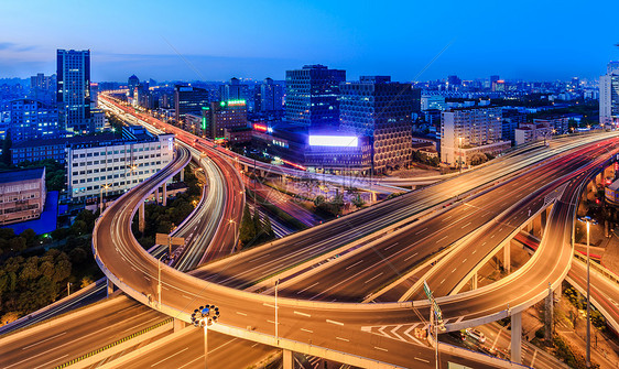 上海城市高架桥夜景