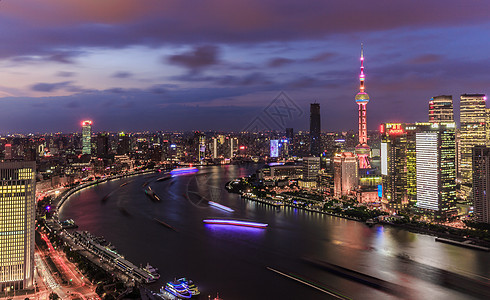 上海陆家嘴浦东新区夜景上海地标建筑高清图片素材