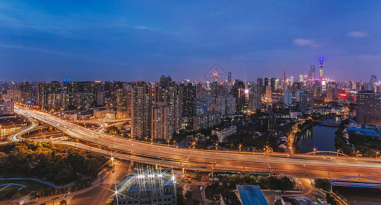 上海高架桥城市风光全景图背景图片