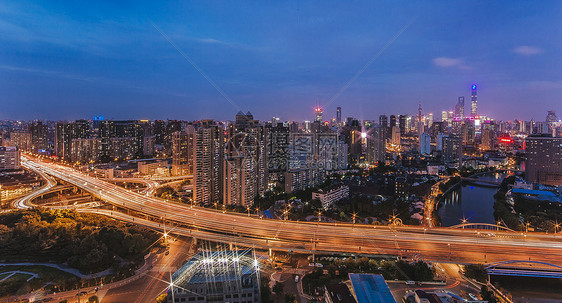 上海高架桥城市风光全景图图片