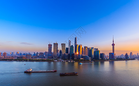 城市日落上海北外滩夜景风光背景
