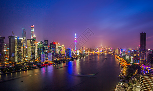 上海城市夜景上海北外滩夜景风光背景