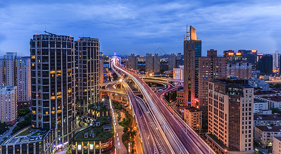 上海城市高架桥夜景图片