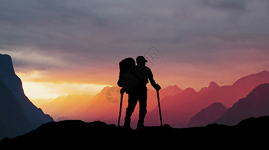 登山励志场景图片